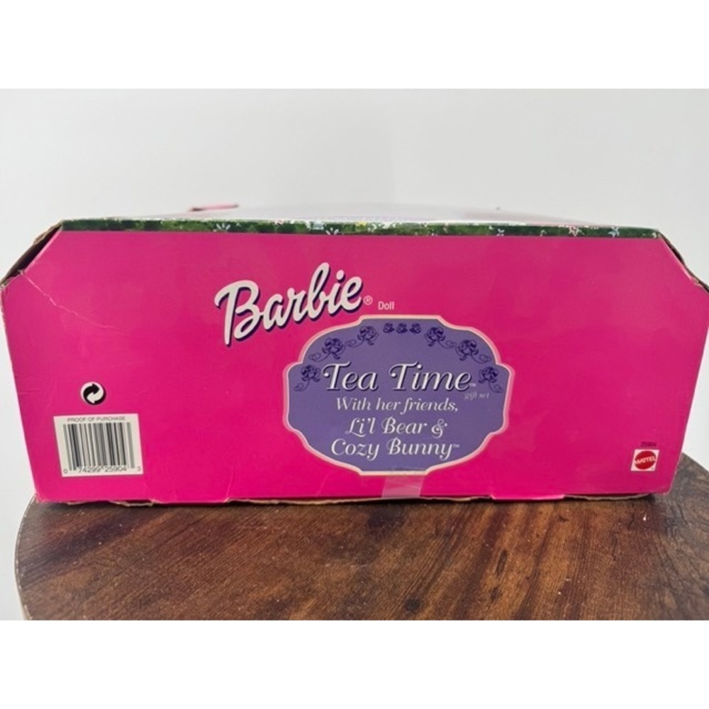Vintage NEW Mattel Barbie Tea Time Gift Set Pink Floral Dress Bear Bunny - Picture 12 of 12